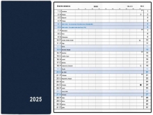 Diář Xenie, měsíční, kapesní, PVC, modrý 2025