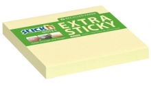 Bloček samolepicí Stick´n Extra Sticky 76x76 mm, žlutý