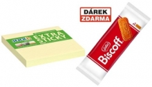 Bloček samol. Stick´n Extra Sticky 76x76 mm, žlutý,2 ks-Akce