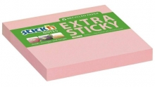 Bloček samolepicí Stick´n Extra Sticky 76x76 mm, růžový