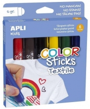 Barva na textil Apli Color Sticks Textile, 6 barev
