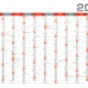 Kalendář nástěnný, roční, červený 2025